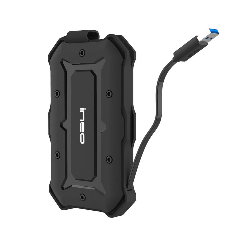Ineo 2.5" USB 3.0 Type A Rugged Waterproof & Shockproof External HDD Enclosure - IP66 Rated, Compatible with PS5, Xbox, Laptops, MacBook, WD, Seagate, Toshiba, Samsung, Hitachi [T2566-II] - Image 1